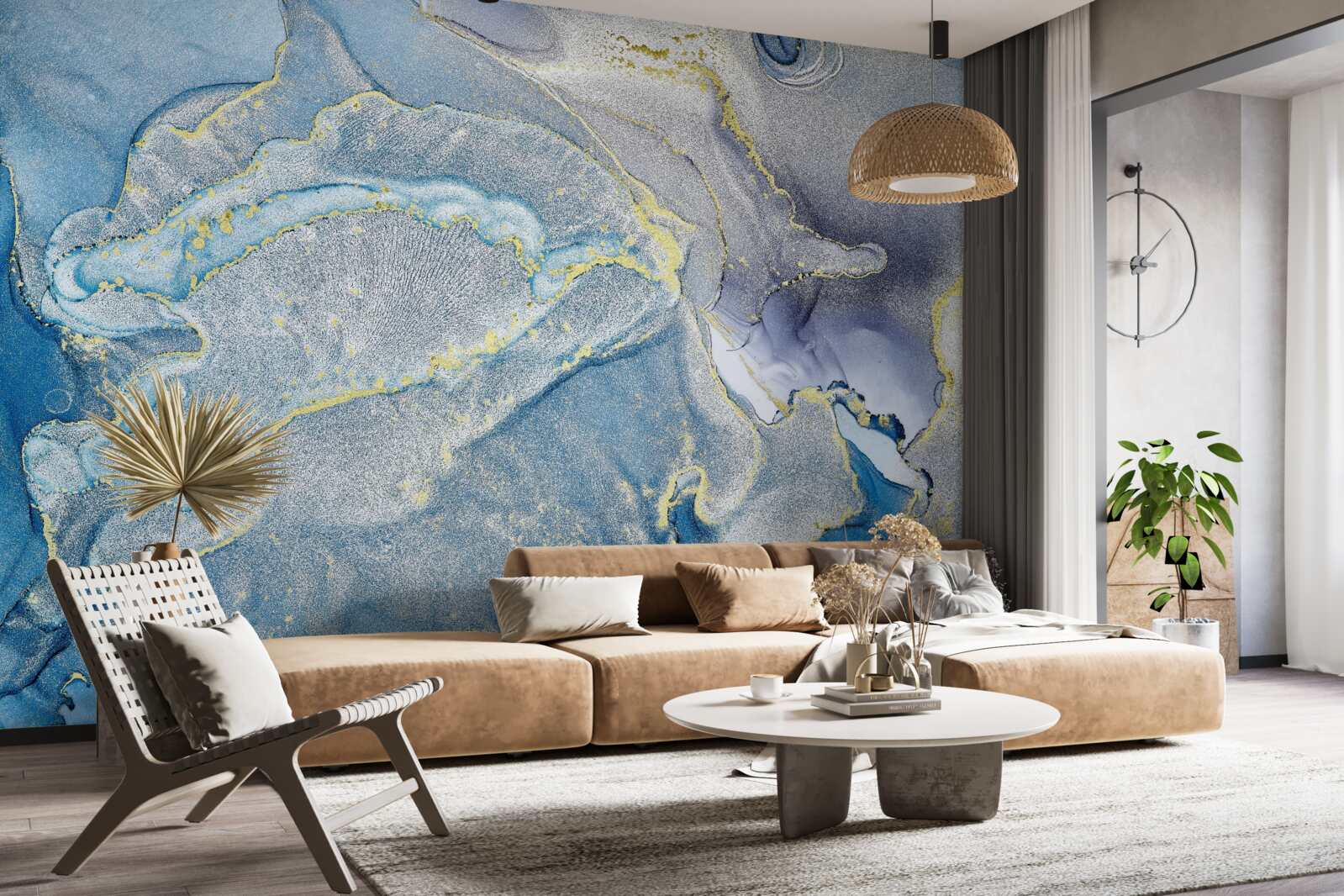 Фотошпалери блакитний океан в абстракції