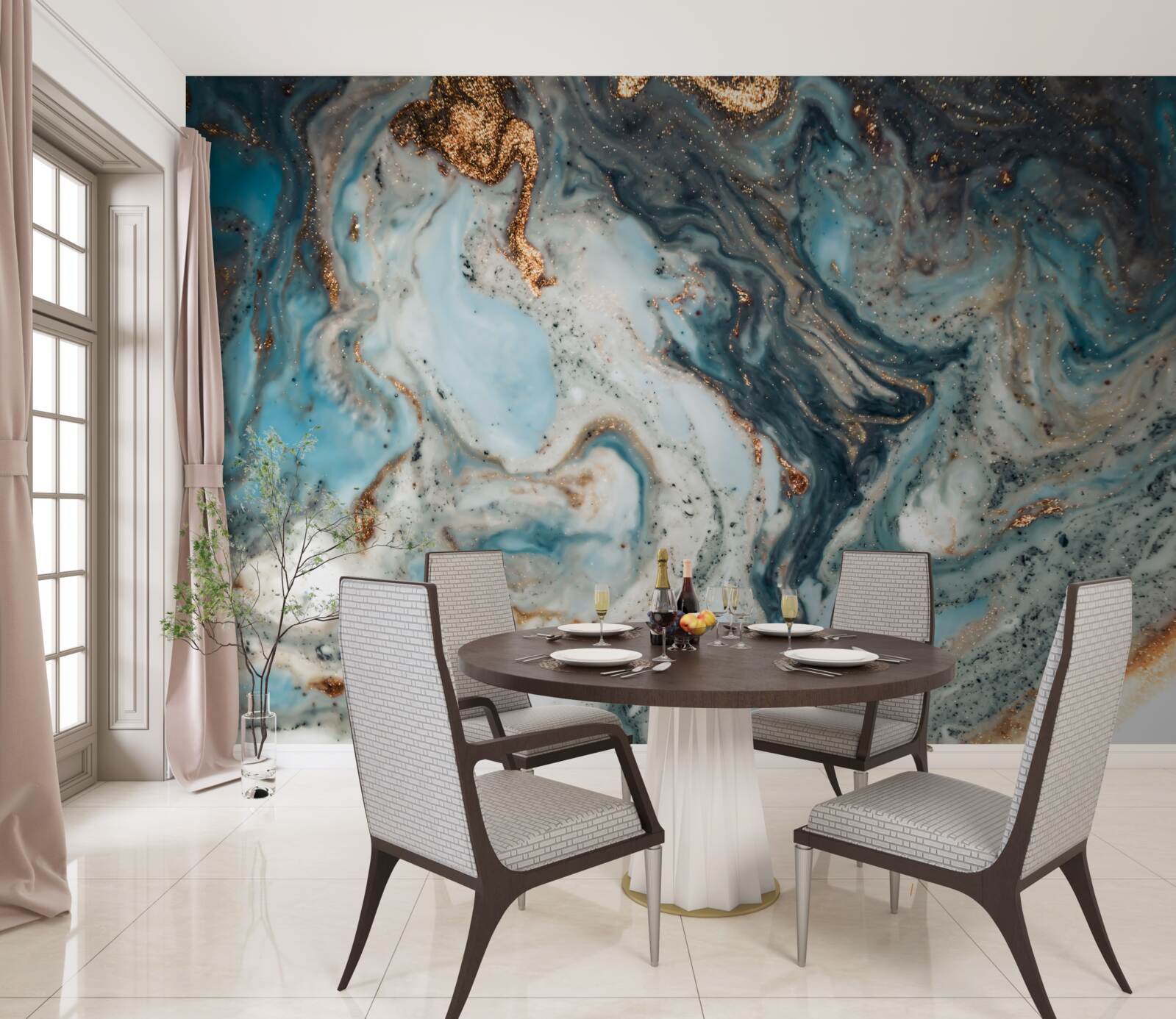 Фотошпалери золота абстракція з красивими елементами