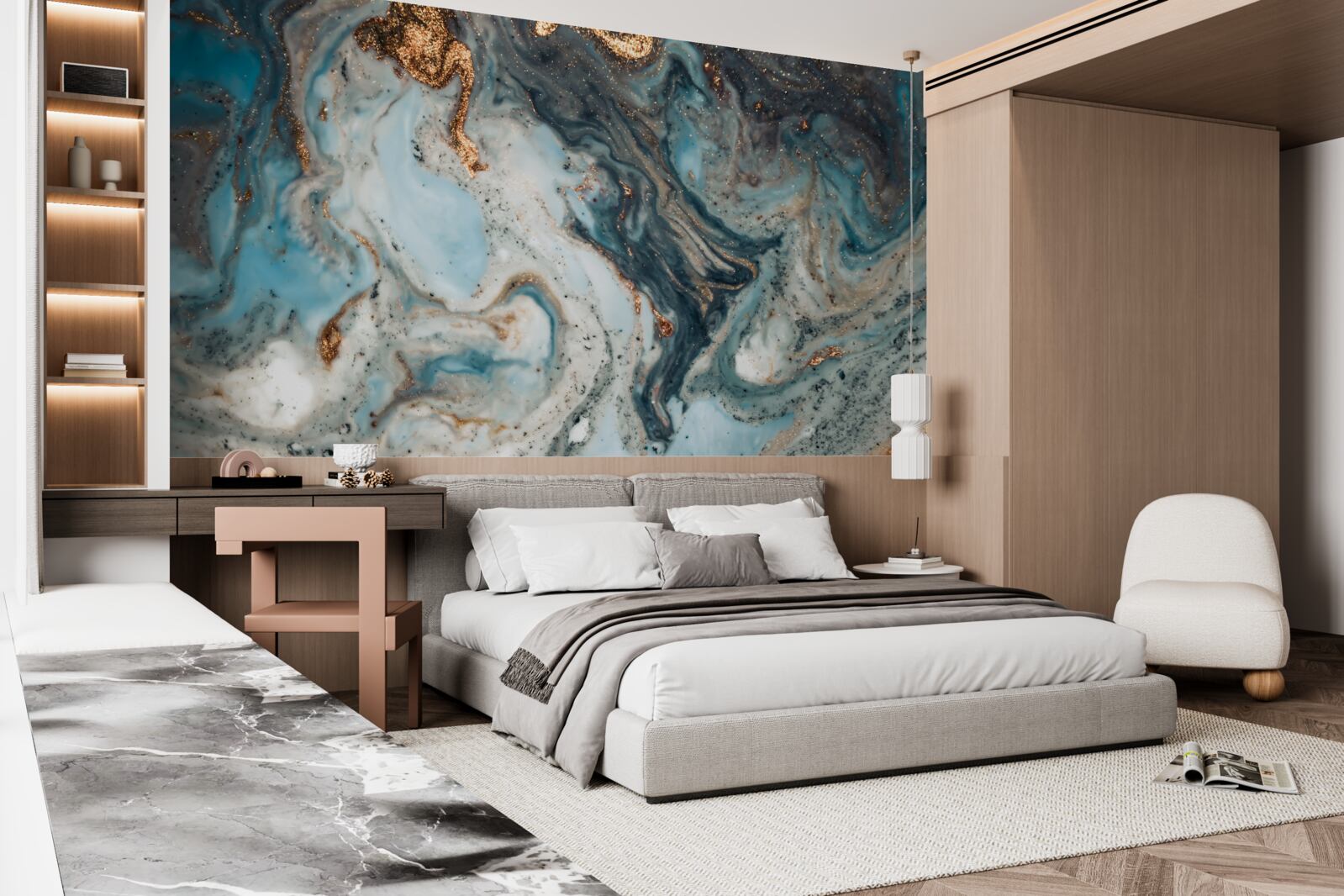 Фотошпалери золота абстракція з красивими елементами