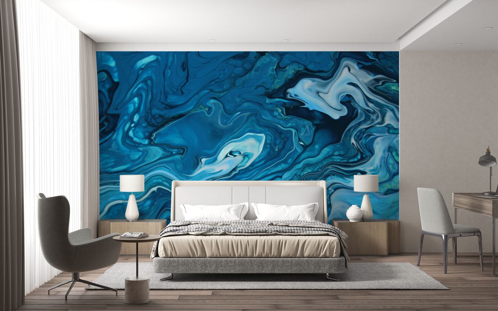 Фотошпалери абстрактний блакитний мармур