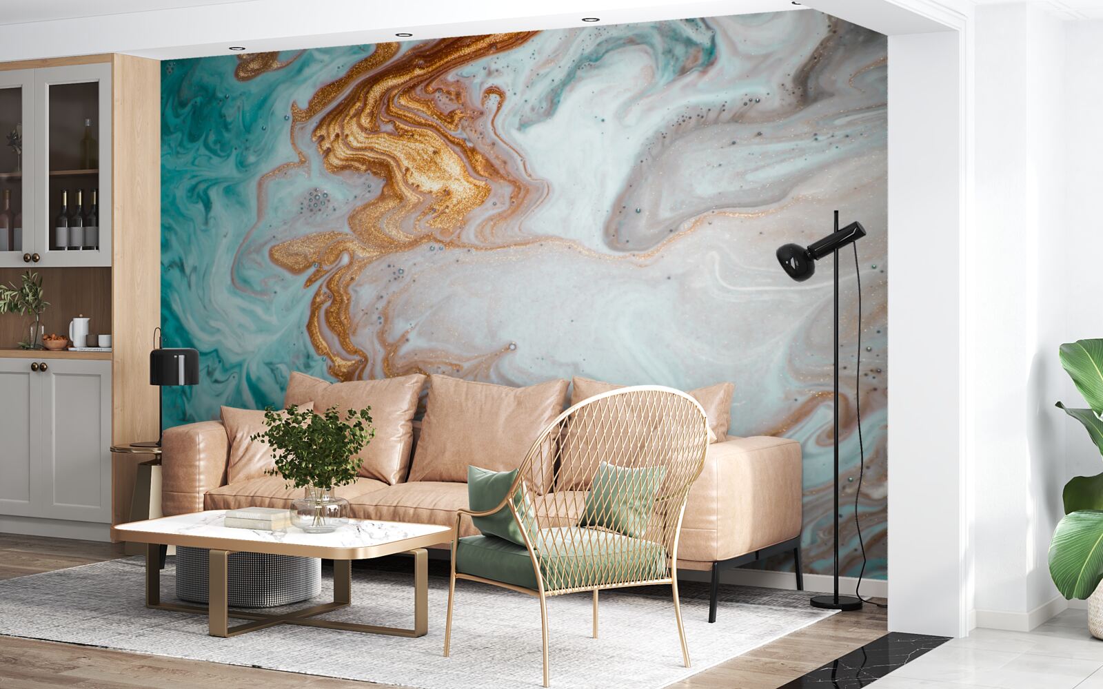 Фотошпалери мармур з яскравою абстракцією