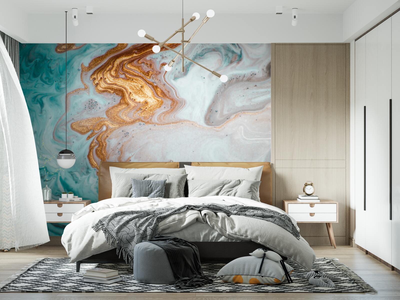 Фотошпалери мармур з яскравою абстракцією