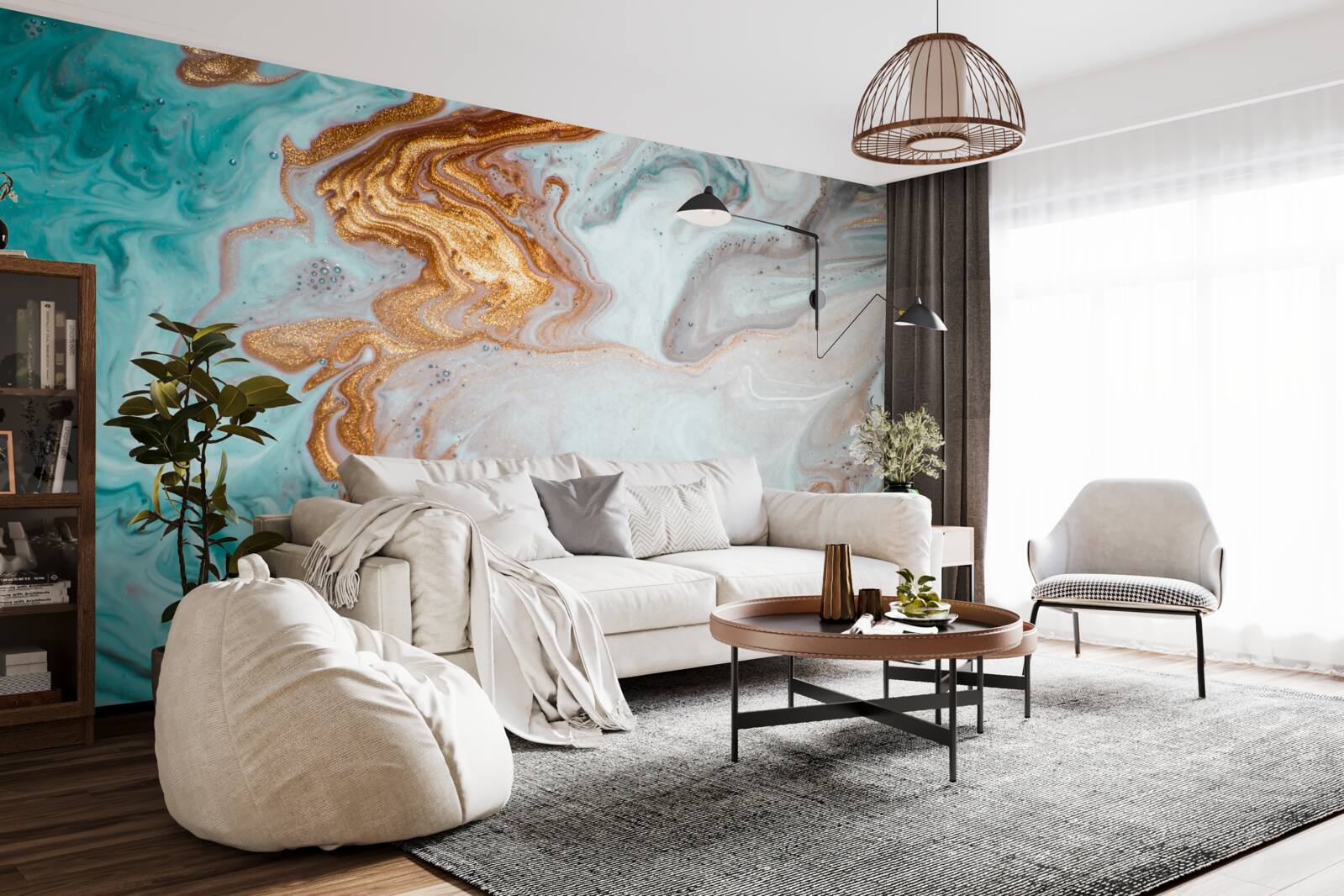 Фотошпалери мармур з яскравою абстракцією