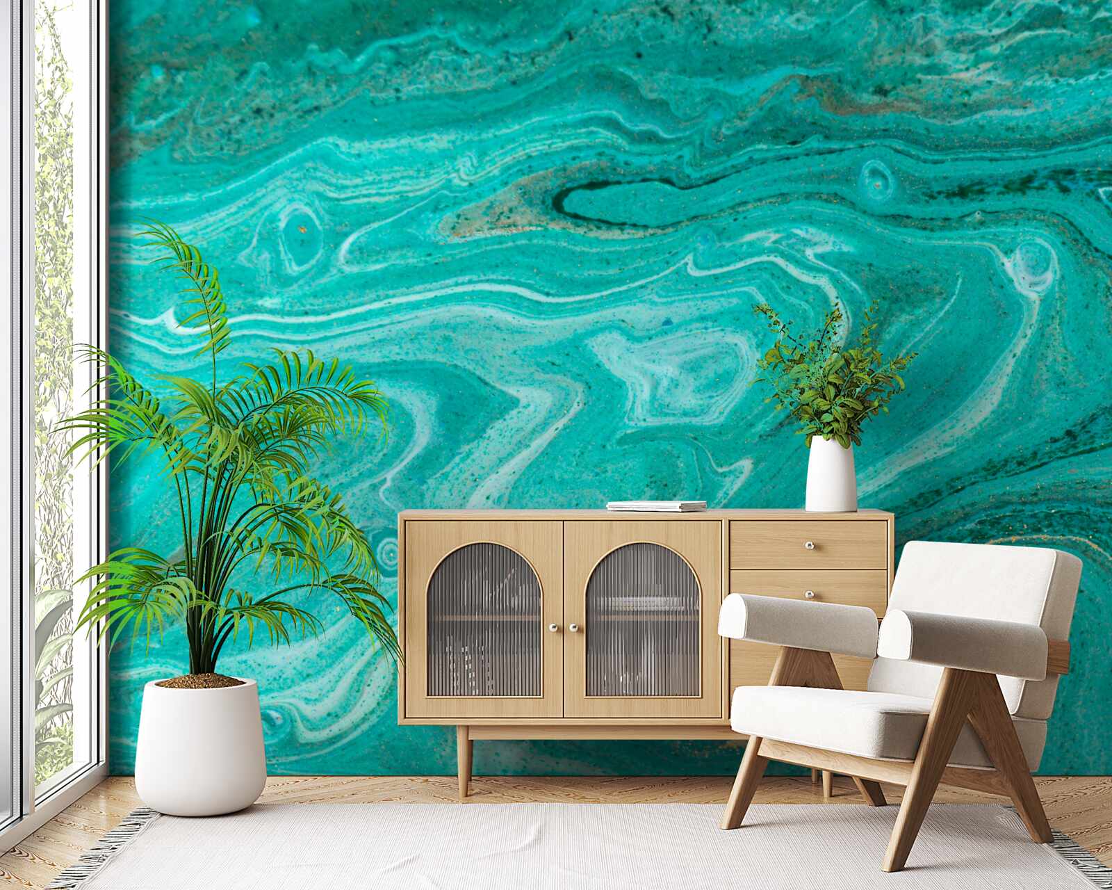 Фотошпалери мармур у світло-зелених тонах