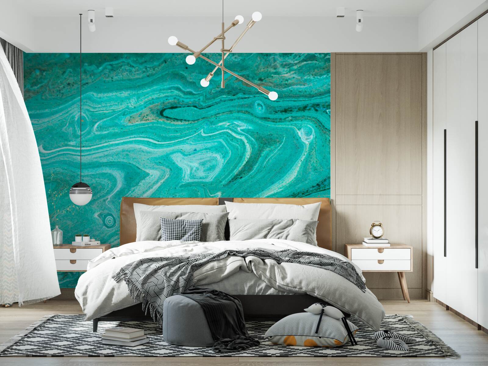 Фотошпалери мармур у світло-зелених тонах