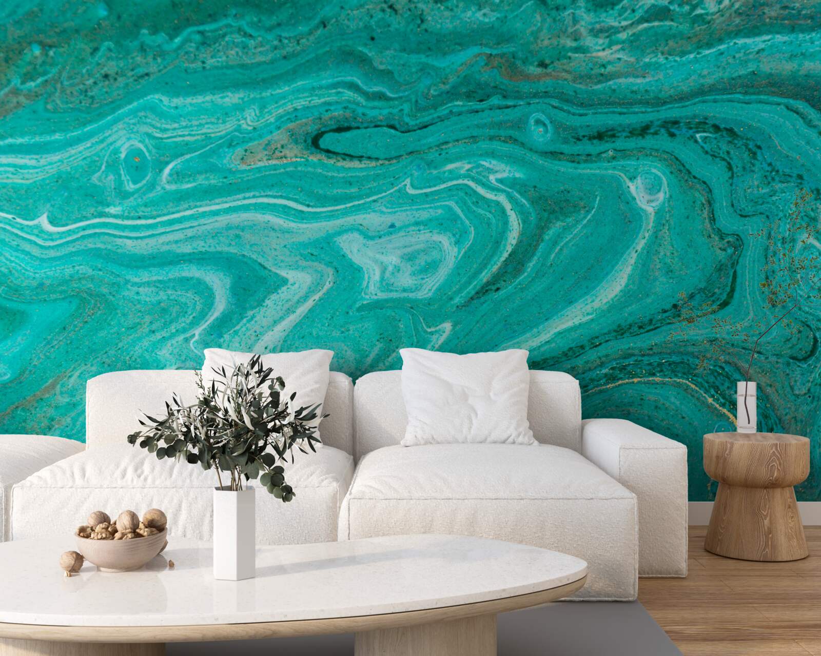 Фотошпалери мармур у світло-зелених тонах