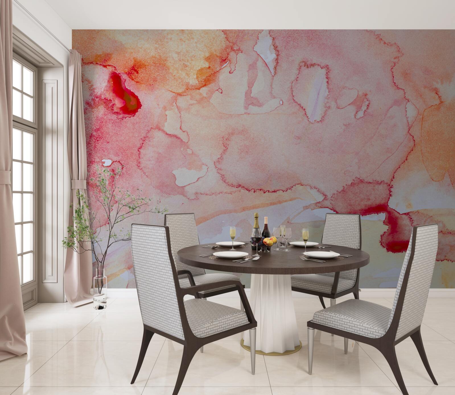 Фотошпалери акварельний фон ліжка