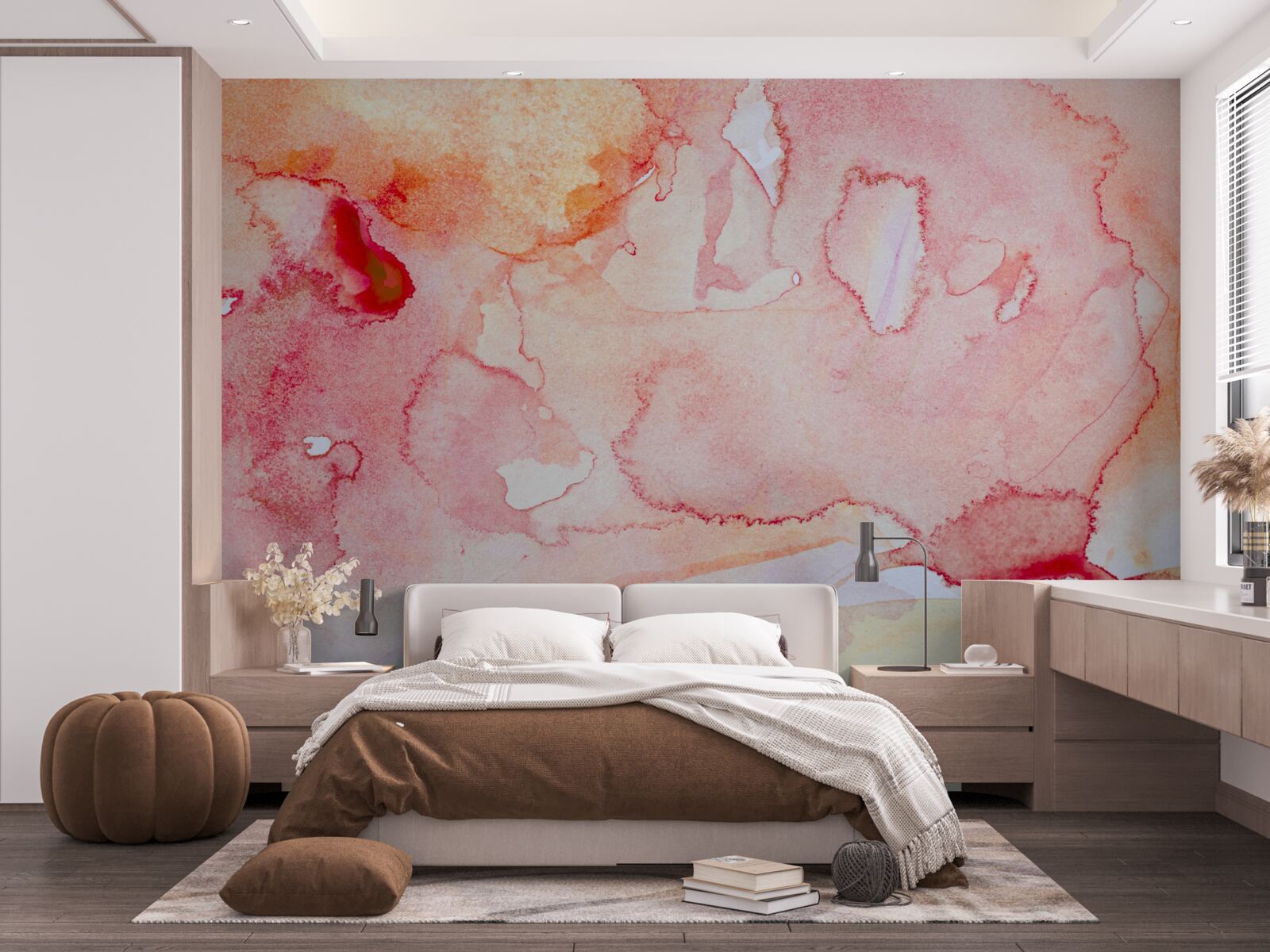 Фотошпалери акварельний фон ліжка