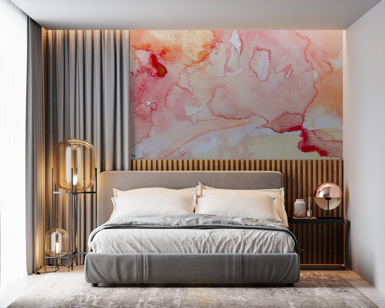 Фотошпалери акварельний фон ліжка