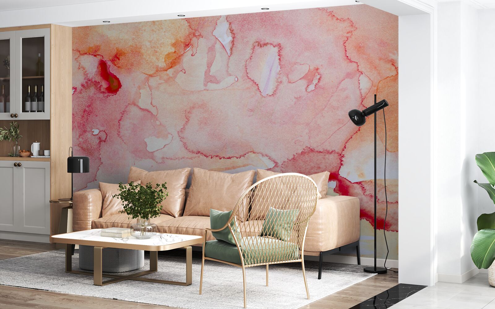 Фотошпалери акварельний фон ліжка