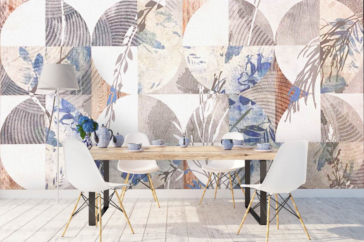 Фотошпалери абстрактне тло з відбитками осіннього листя