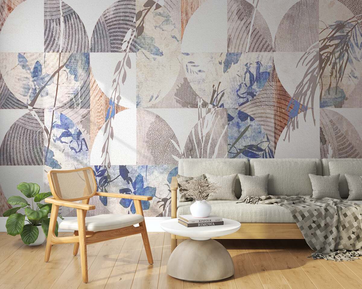 Фотошпалери абстрактне тло з відбитками осіннього листя