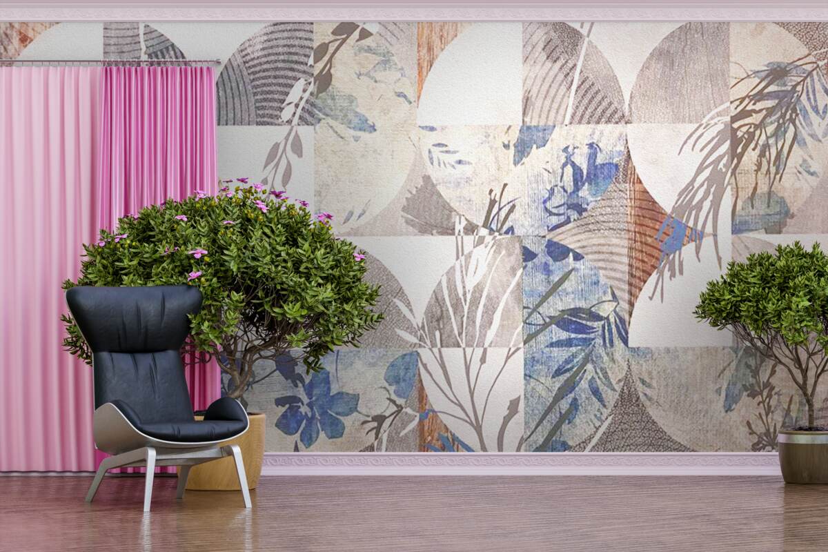 Фотошпалери абстрактне тло з відбитками осіннього листя