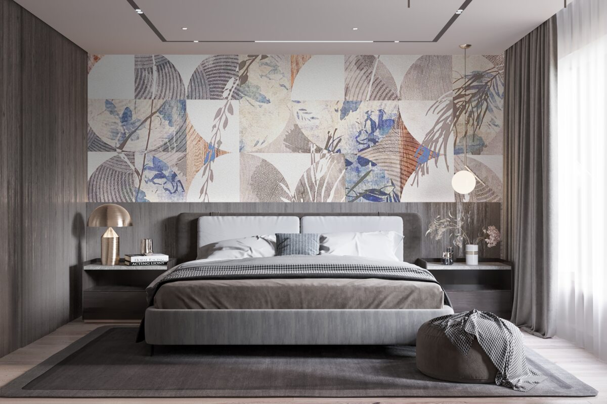 Фотошпалери абстрактне тло з відбитками осіннього листя