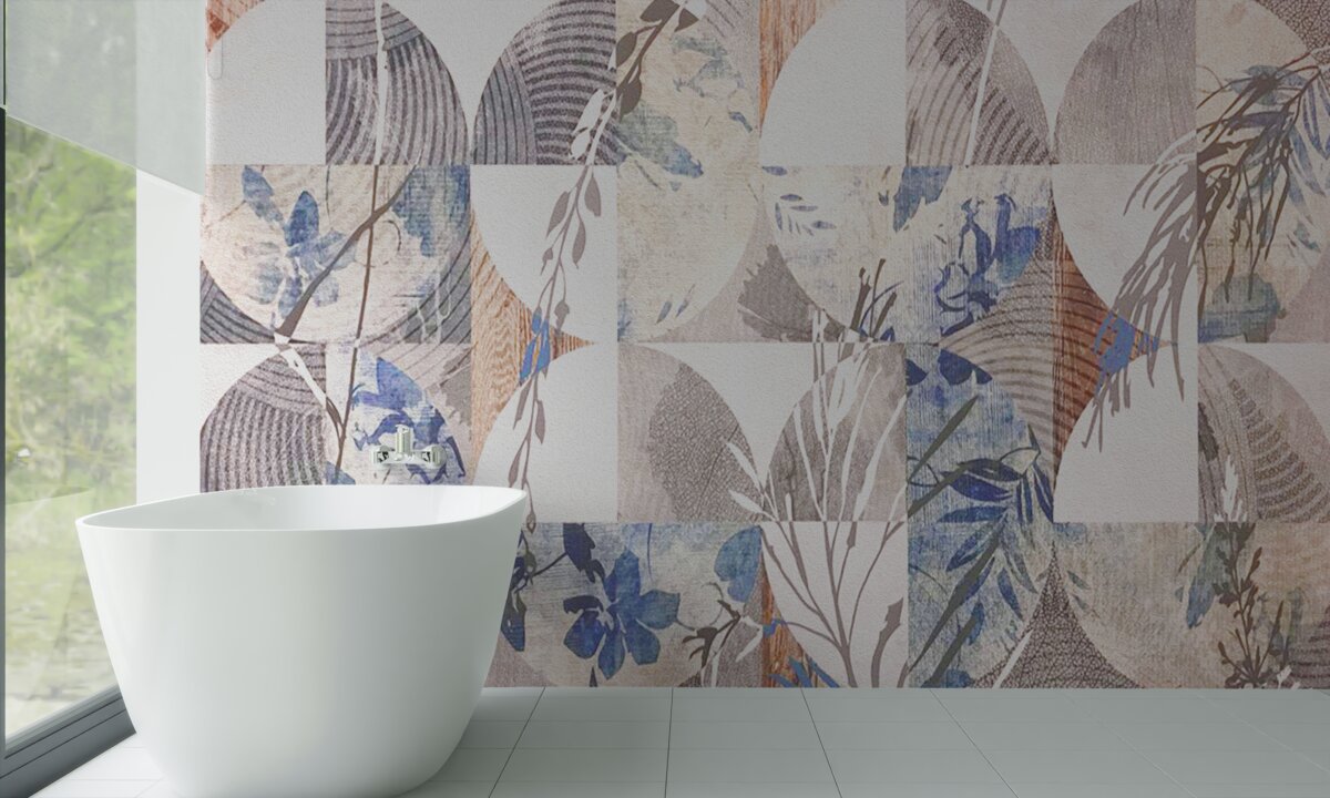 Фотошпалери абстрактне тло з відбитками осіннього листя