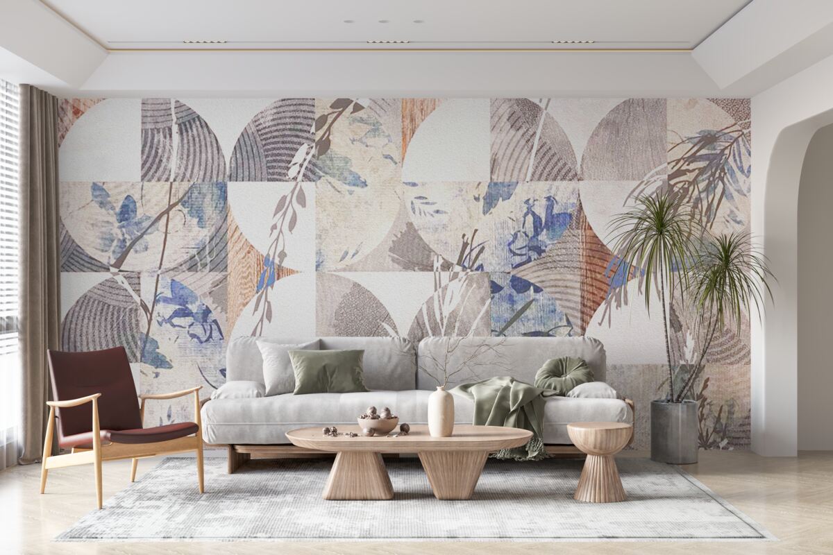 Фотошпалери абстрактне тло з відбитками осіннього листя