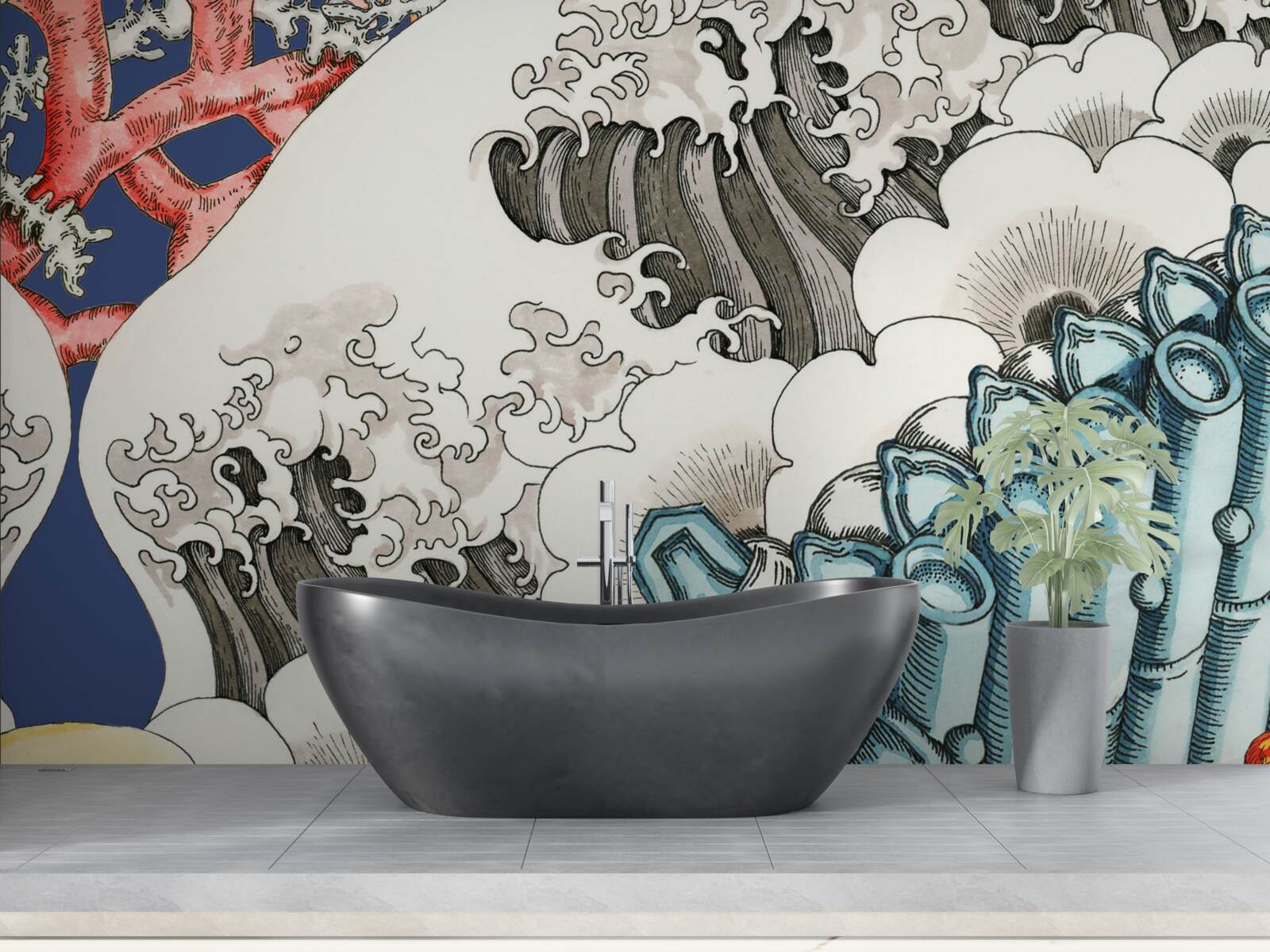 Фотошпалери абстракція каменів зустрічається з хвилями