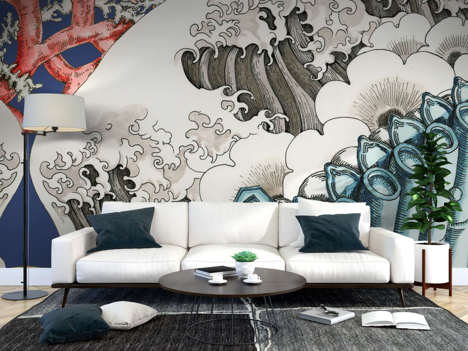 Фотошпалери абстракція каменів зустрічається з хвилями