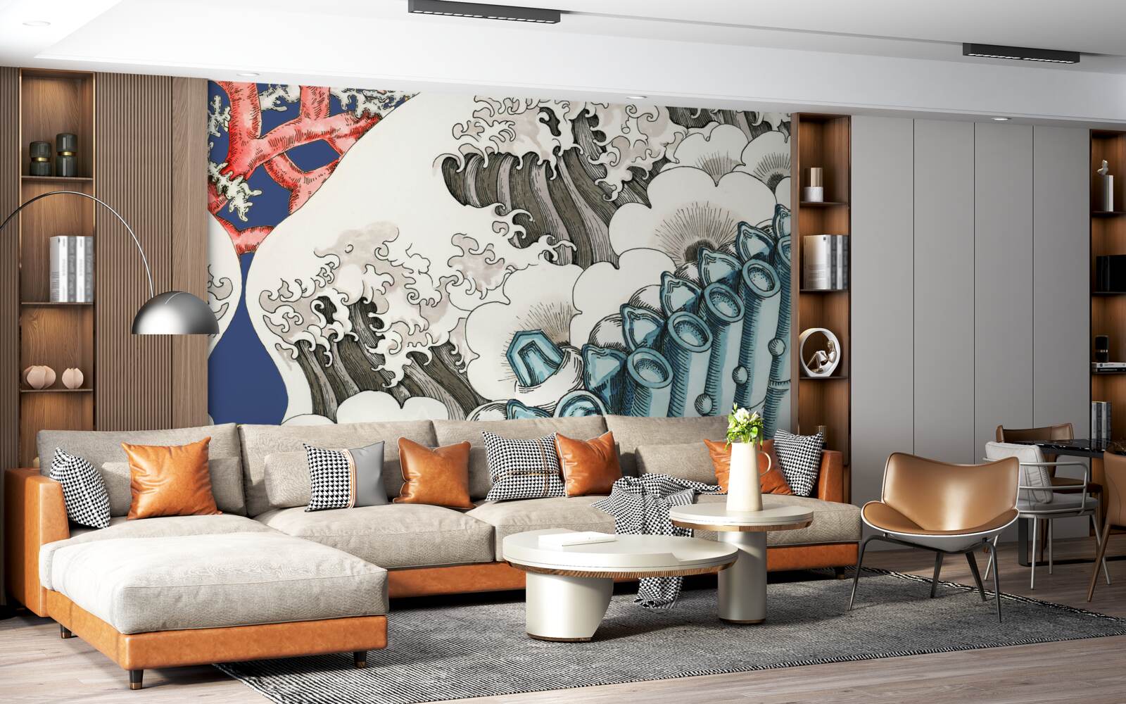 Фотошпалери абстракція каменів зустрічається з хвилями