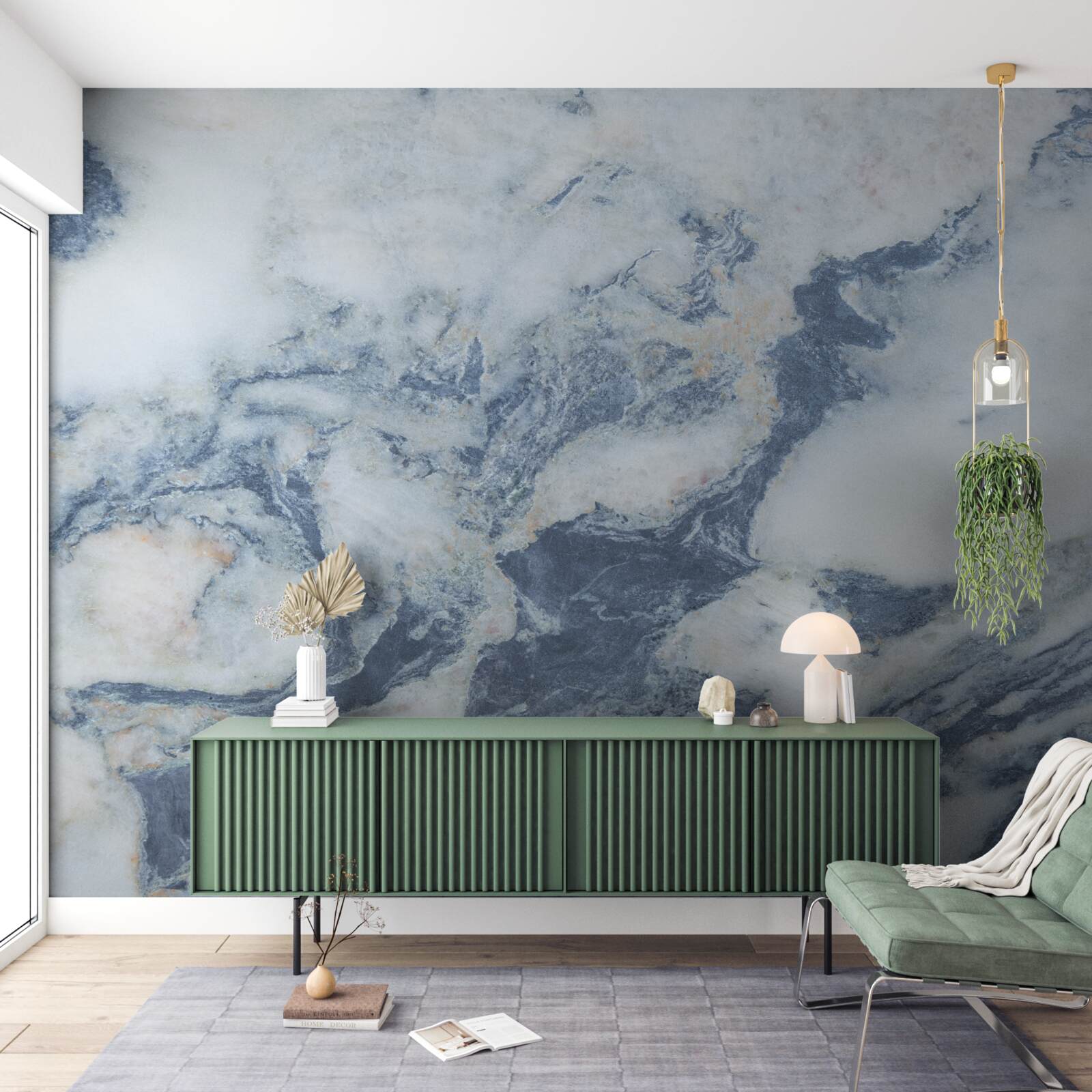 Фотошпалери синій мармуровий фон