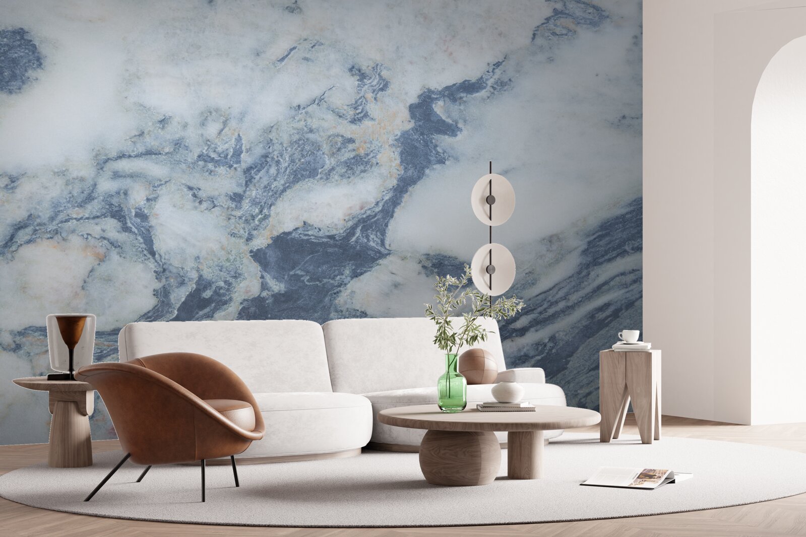 Фотошпалери синій мармуровий фон