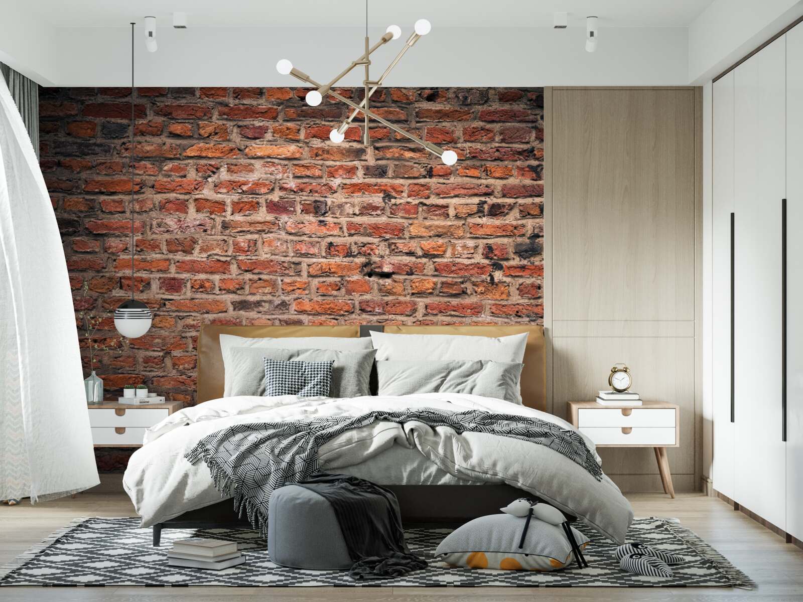 Фотошпалери Червона цегляна стіна старої будівлі