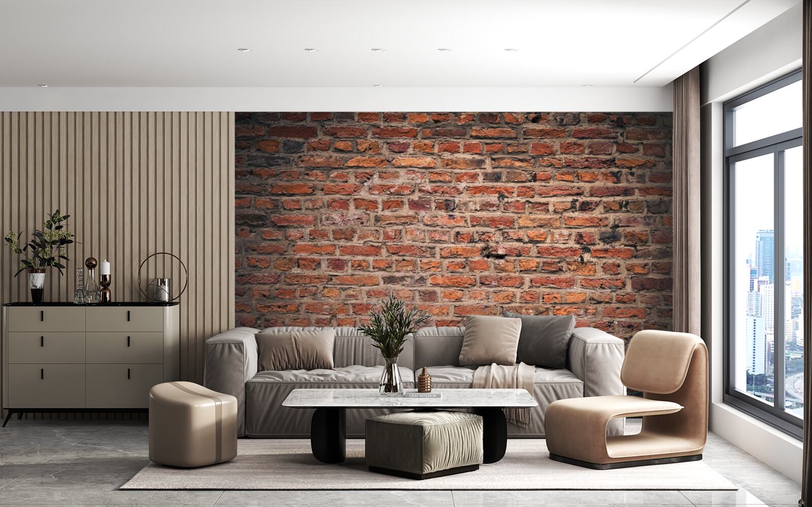 Фотошпалери Червона цегляна стіна старої будівлі