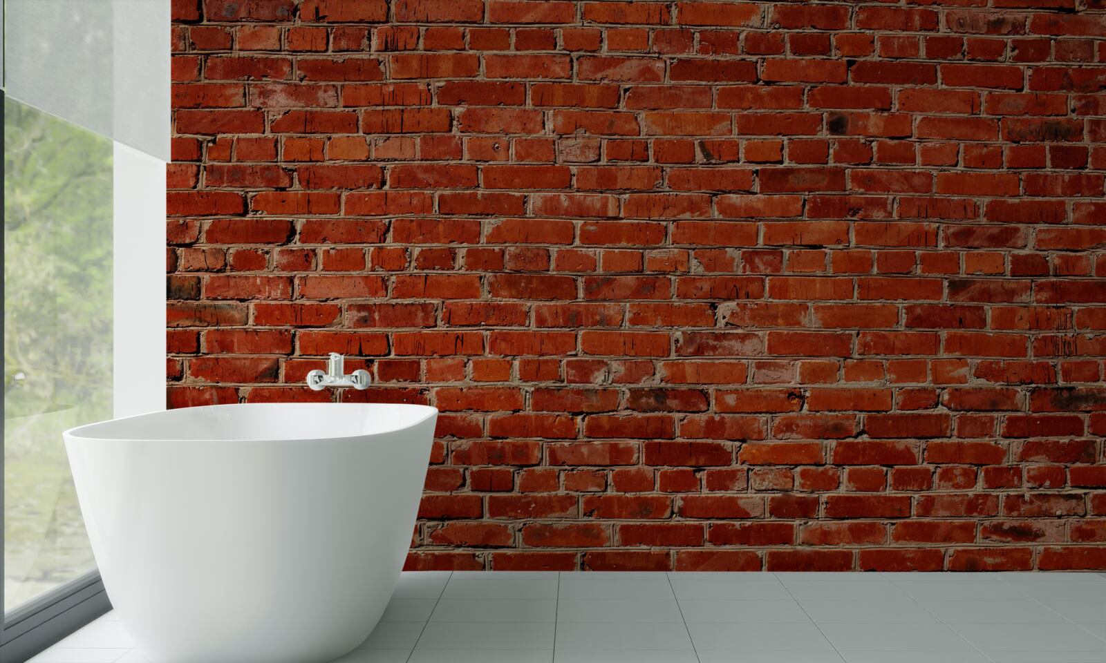 Фотошпалери Стіна пофарбована в насичений червоний колір, що нагадує темну цеглу