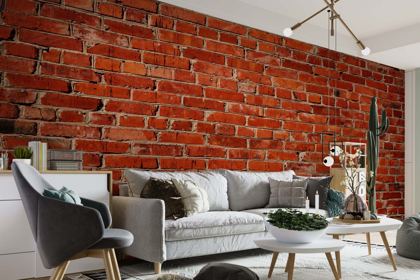 Фотошпалери Стіна пофарбована в насичений червоний колір, що нагадує темну цеглу