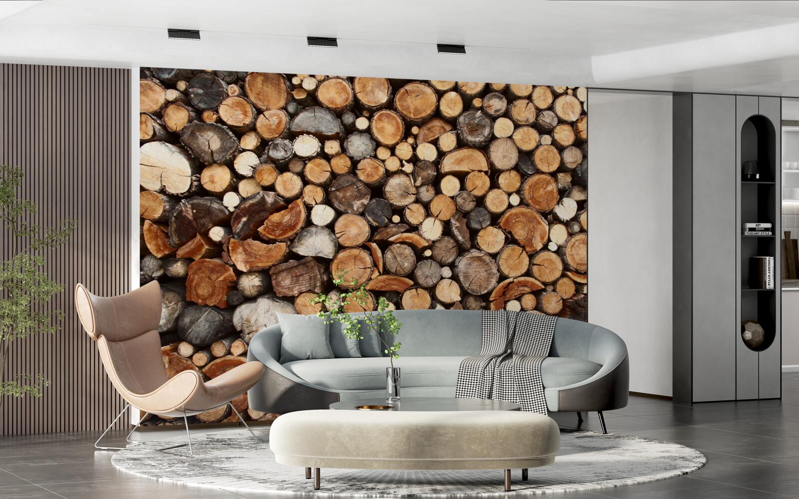 Фотошпалери зрізи дерева в різних кольорах