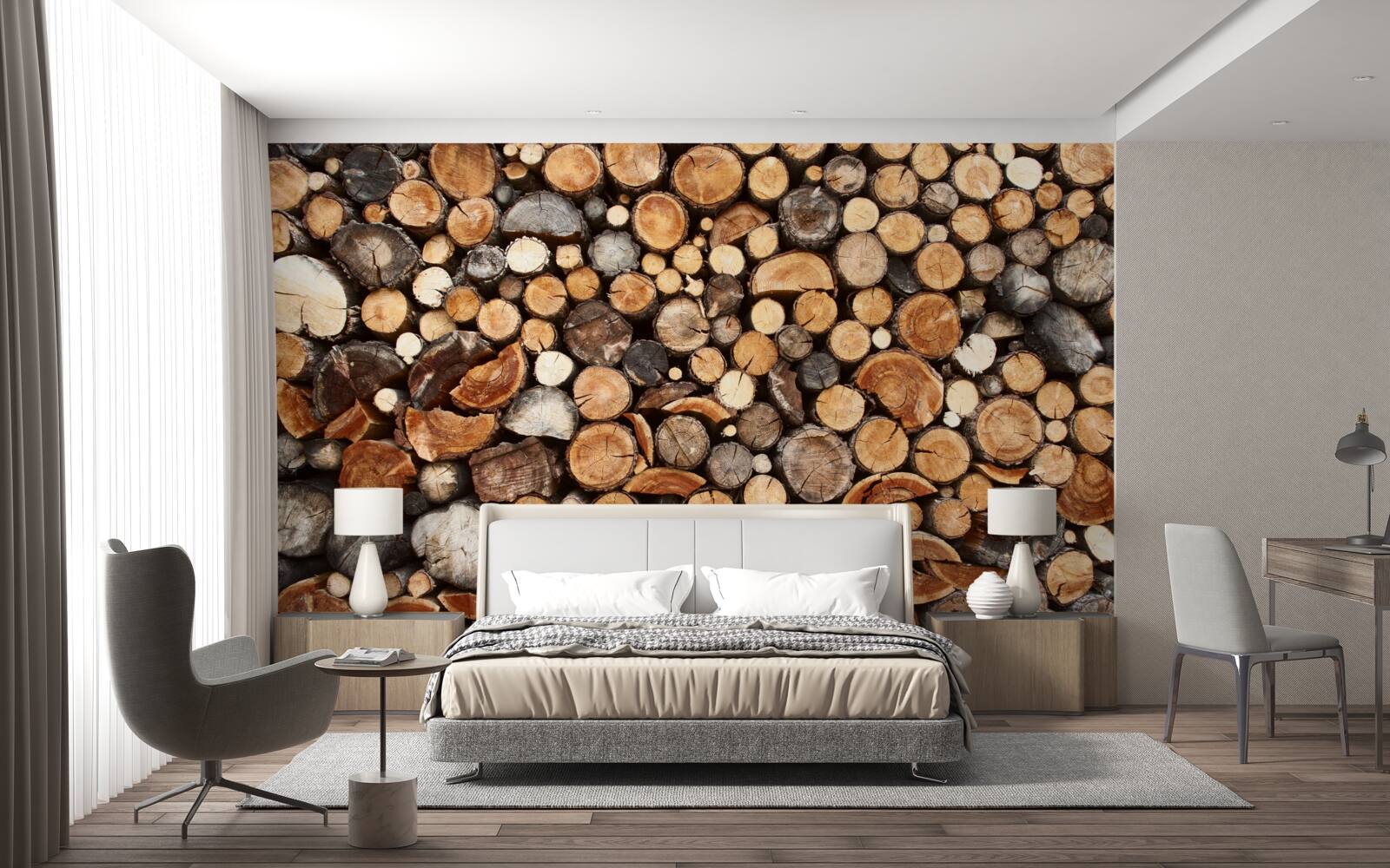 Фотошпалери зрізи дерева в різних кольорах