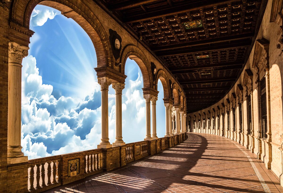 Фотошпалери нескінченно високий ряд колонок