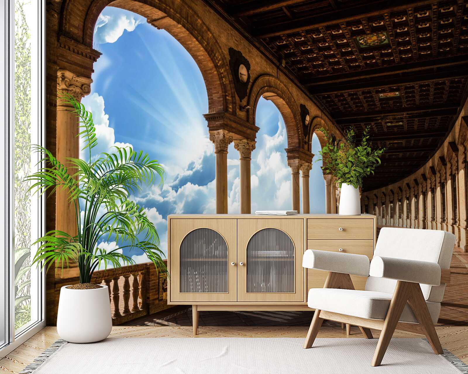 Фотошпалери нескінченно високий ряд колонок