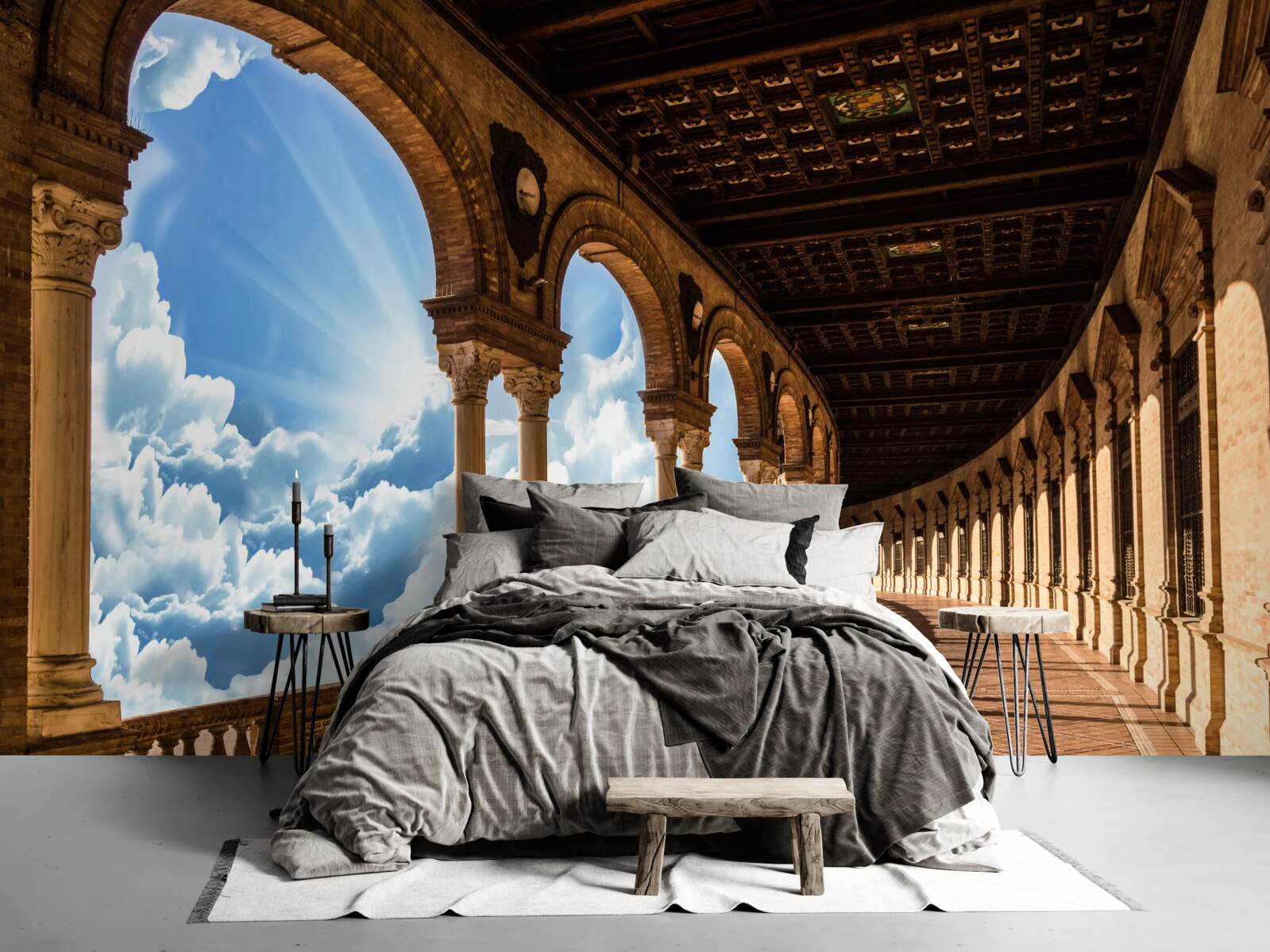 Фотошпалери нескінченно високий ряд колонок