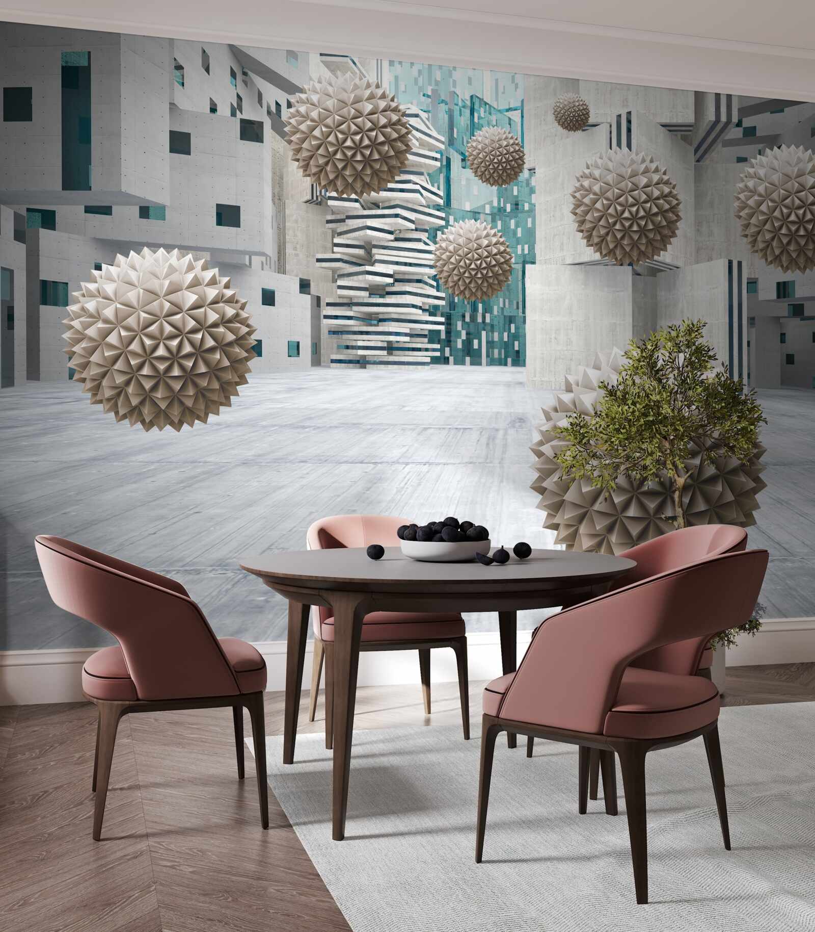 Фотошпалери бронзові плаваючі кулі