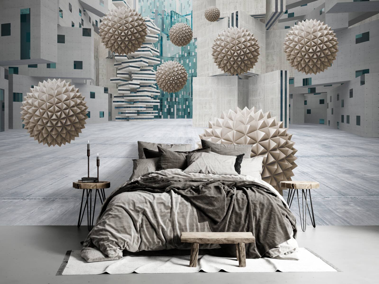 Фотошпалери бронзові плаваючі кулі