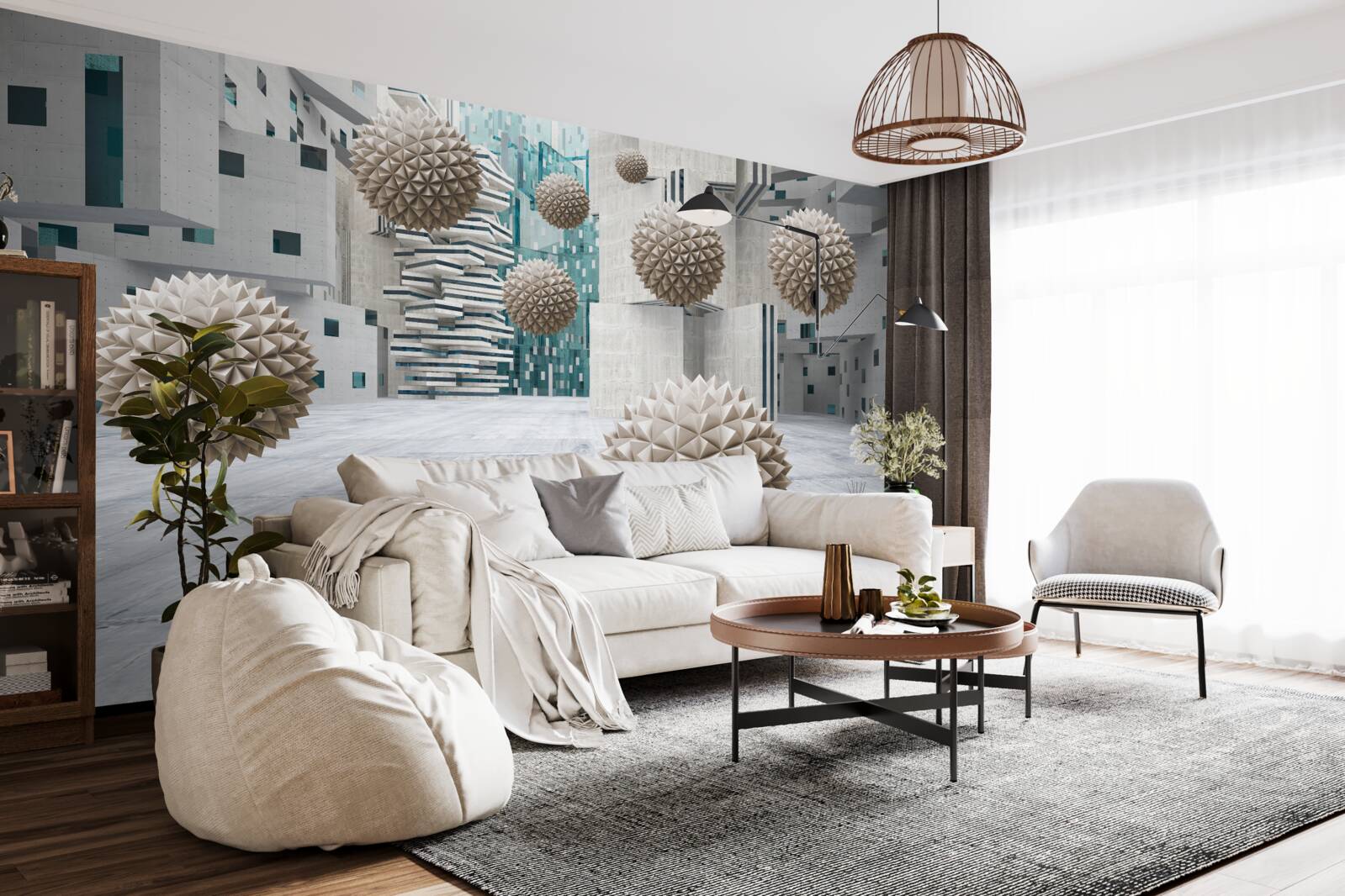 Фотошпалери бронзові плаваючі кулі