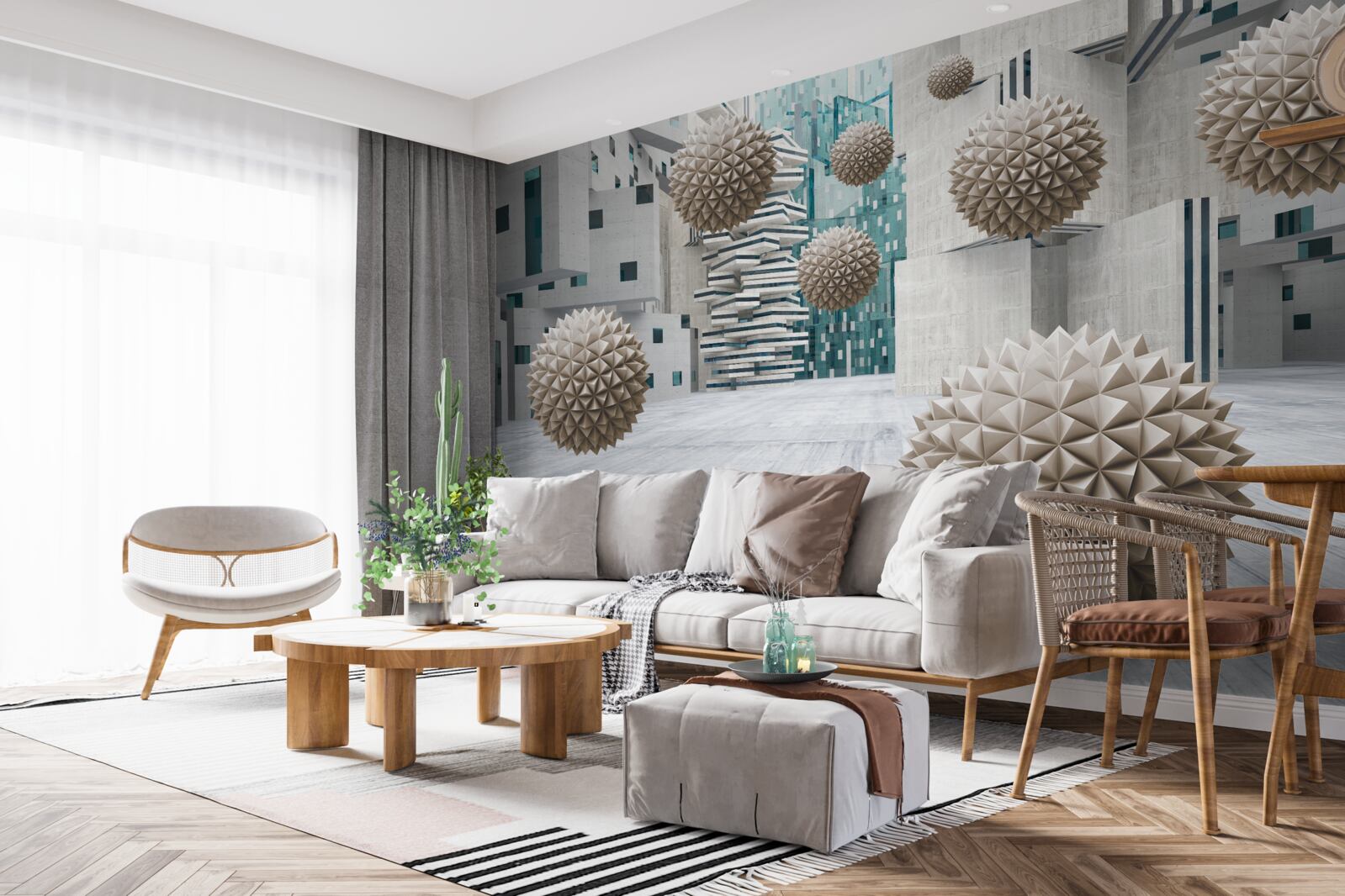 Фотошпалери бронзові плаваючі кулі