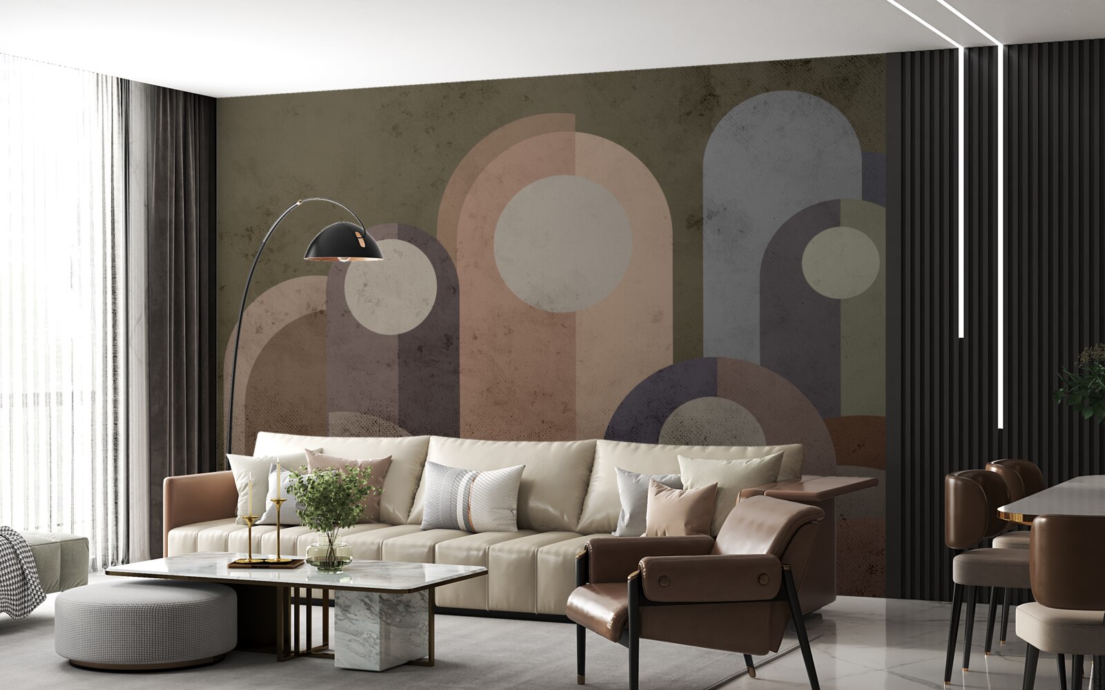 Фотошпалери абстрактний живопис водних рослин фарбами