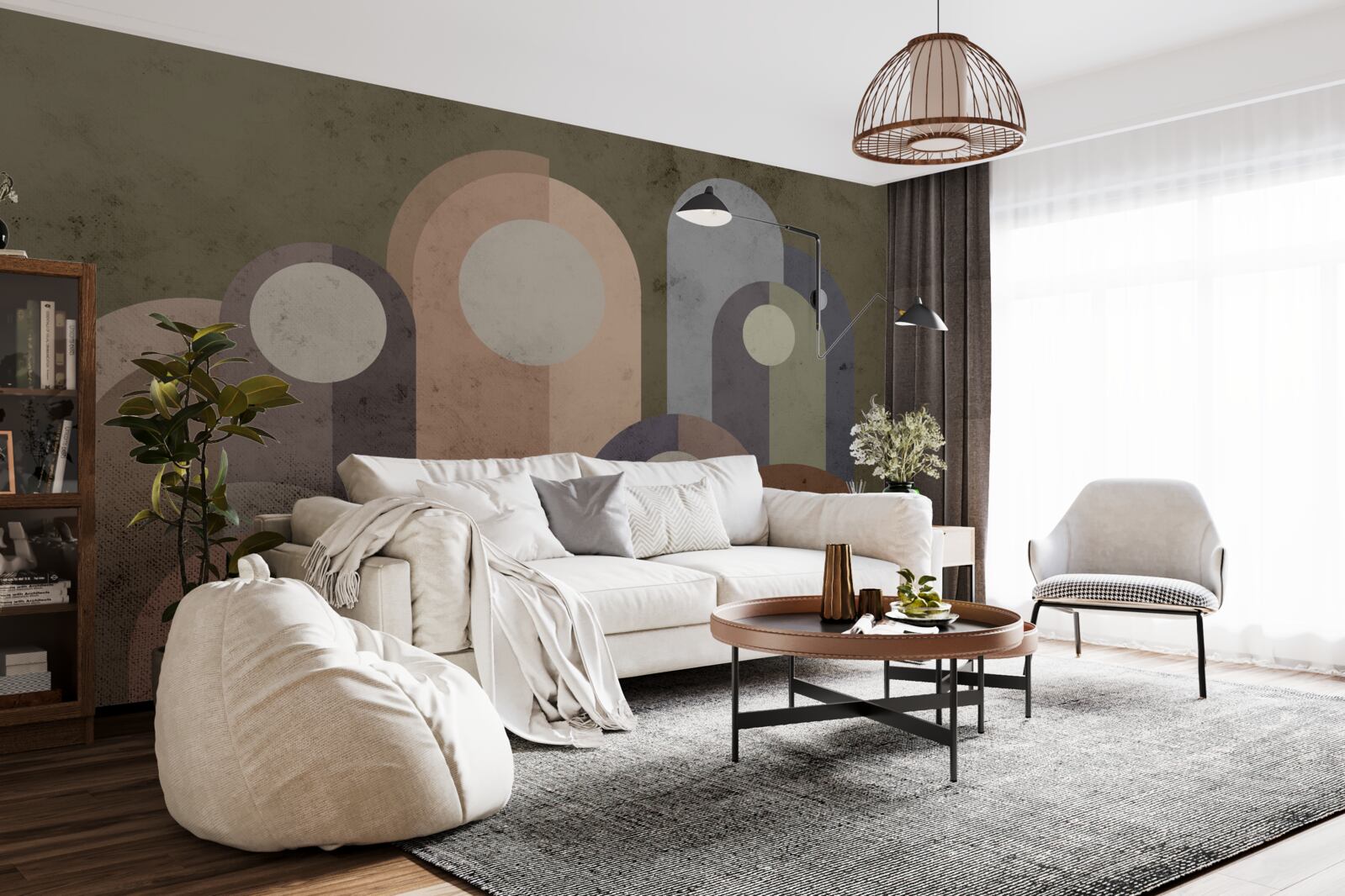 Фотошпалери абстрактний живопис водних рослин фарбами