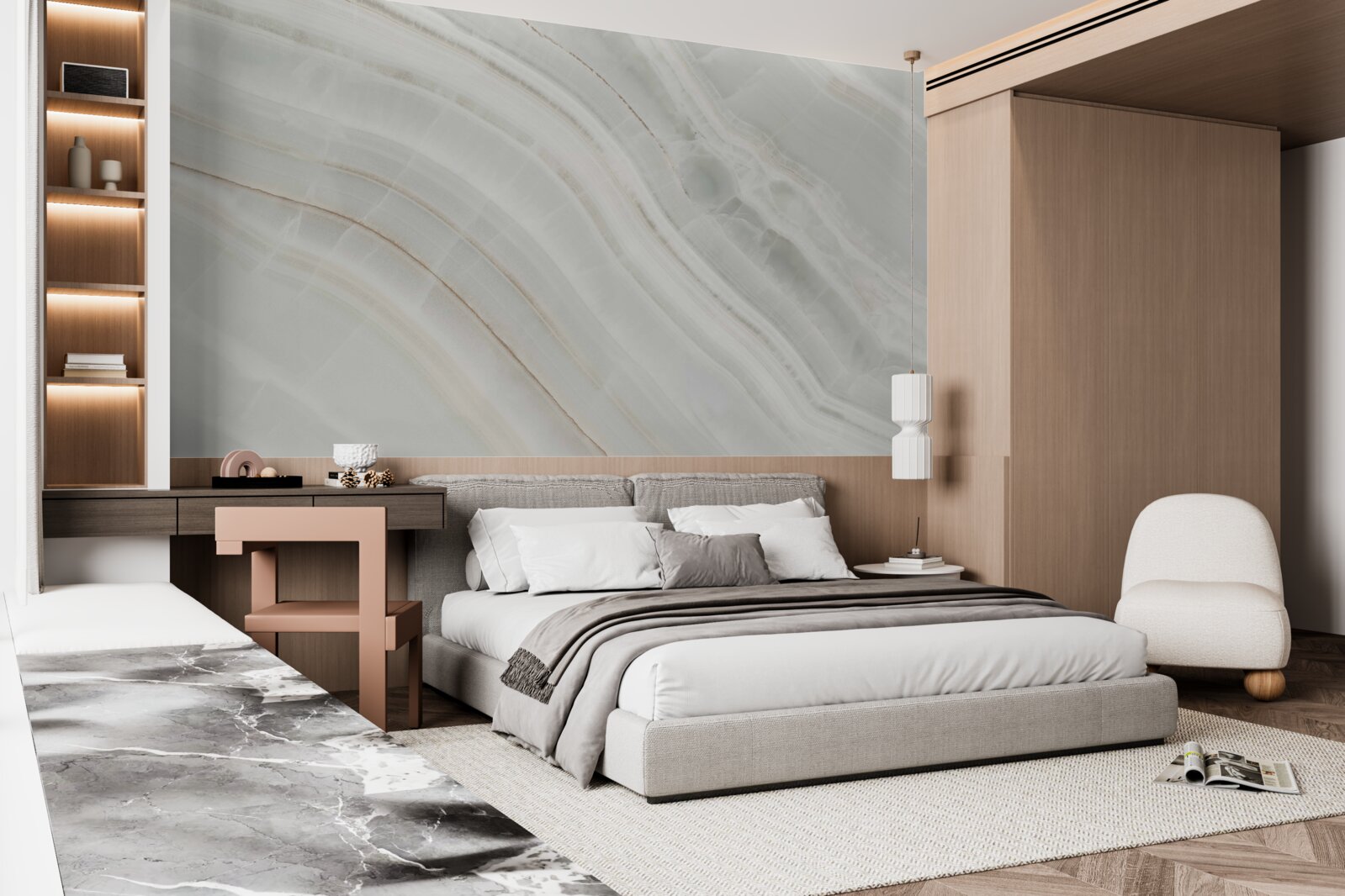 Фотошпалери тонкий сіро-бежевий