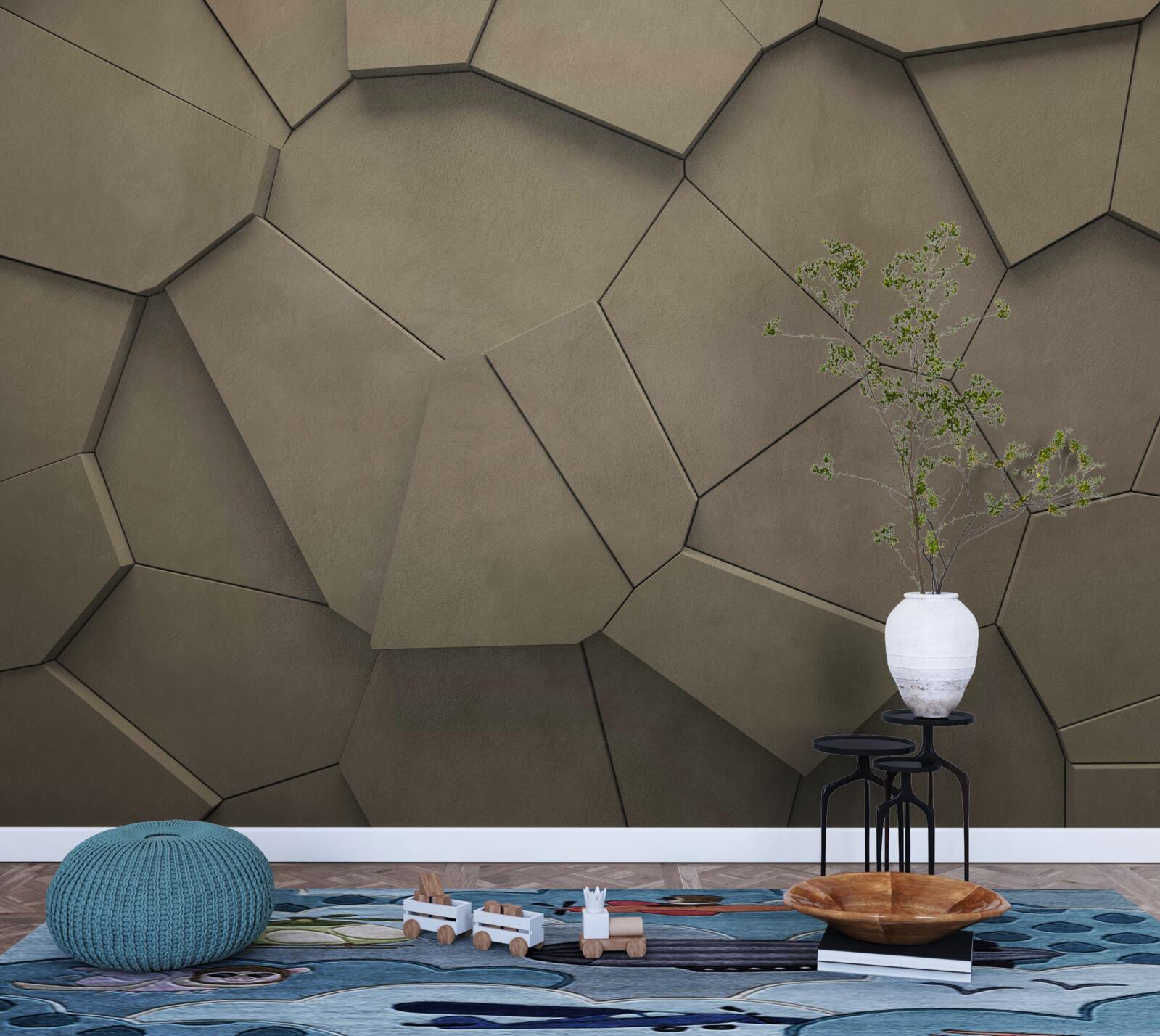 Фотошпалери Стіна, складена з каменів різної форми