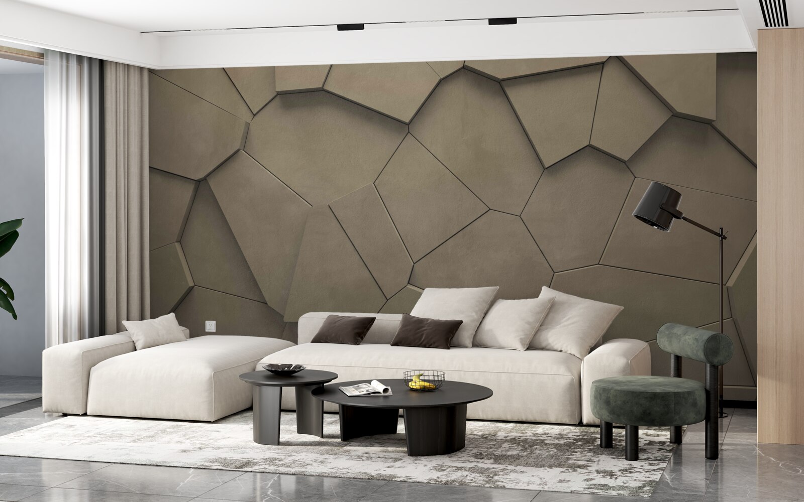 Фотошпалери Стіна, складена з каменів різної форми