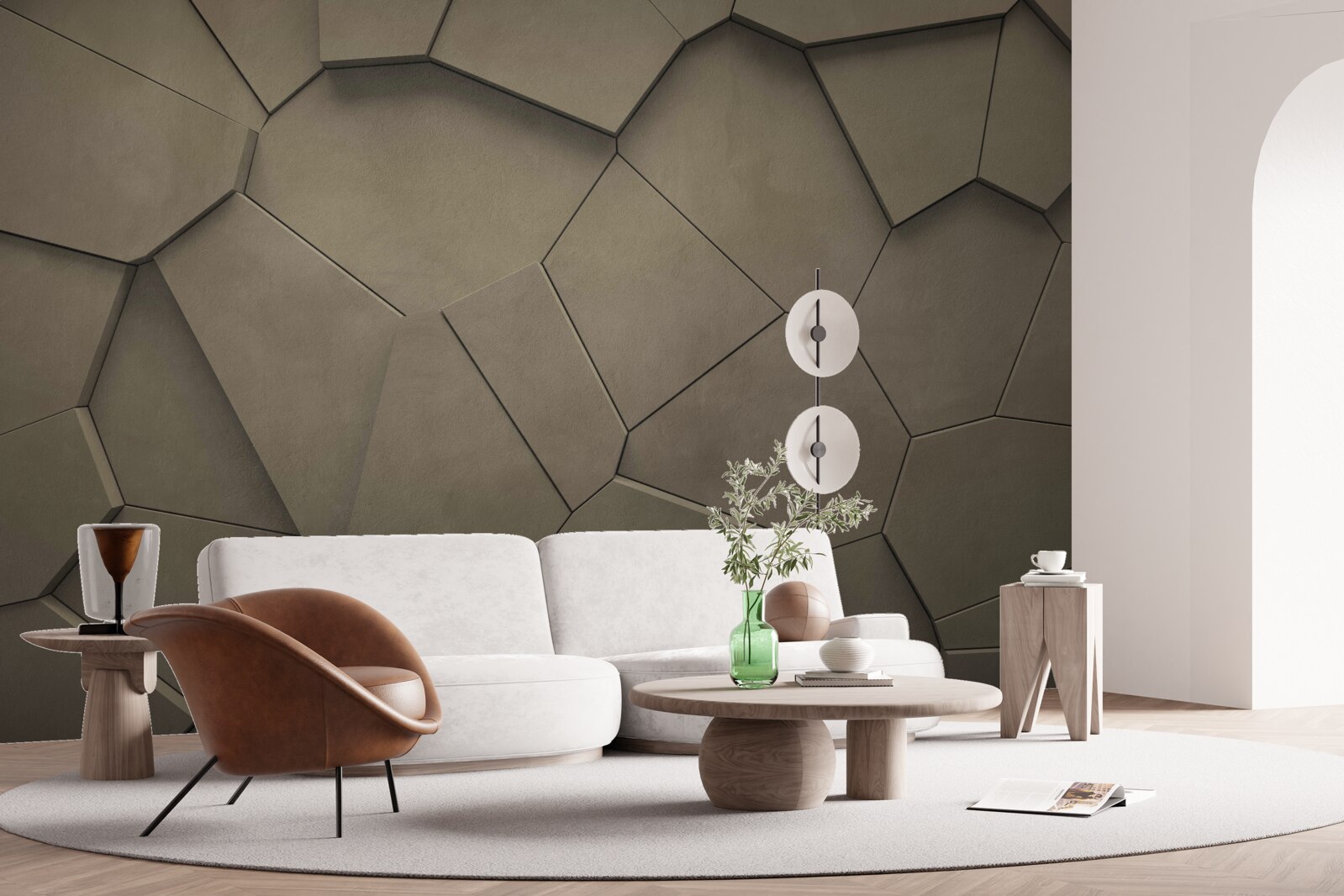 Фотошпалери Стіна, складена з каменів різної форми