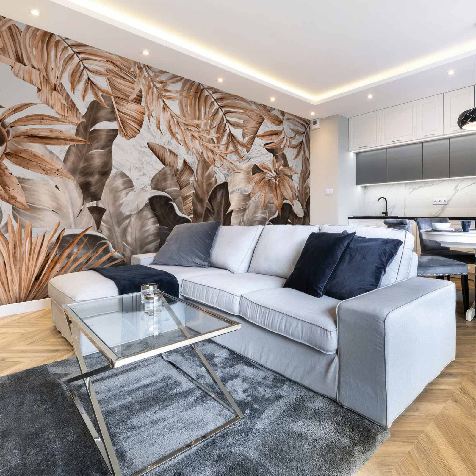 Фотошпалери мідне та коричневе листя