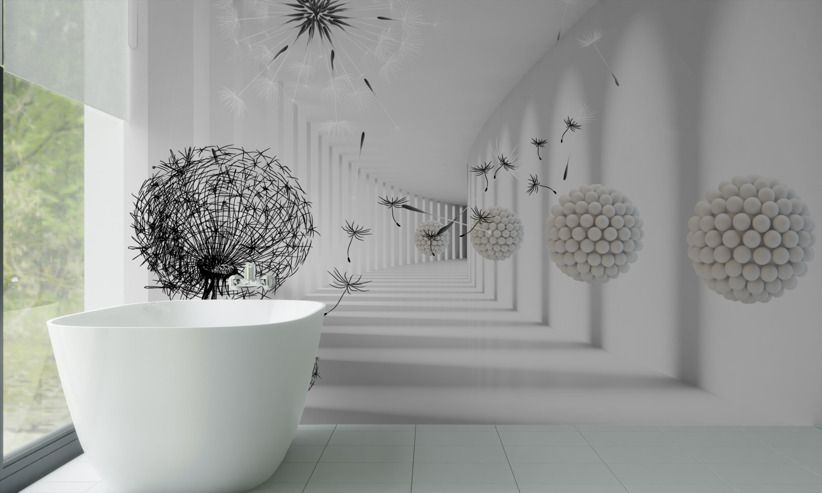 Фотошпалери тунель, де зникають літаючі багатоніжки