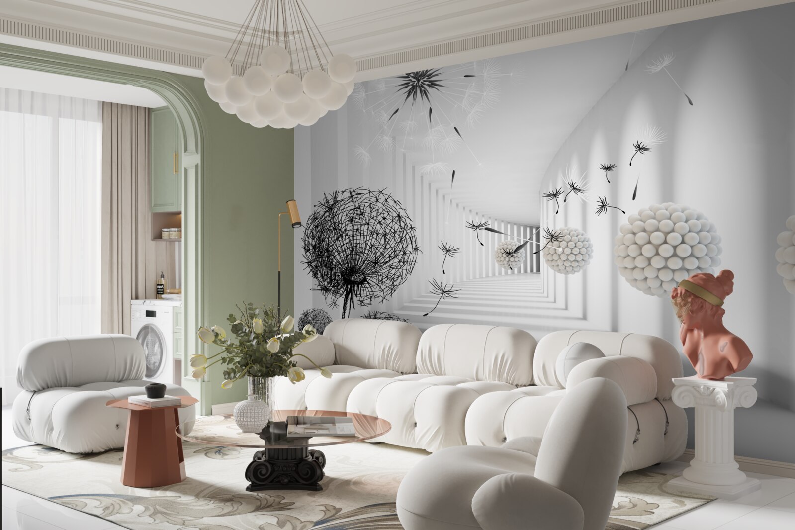 Фотошпалери тунель, де зникають літаючі багатоніжки