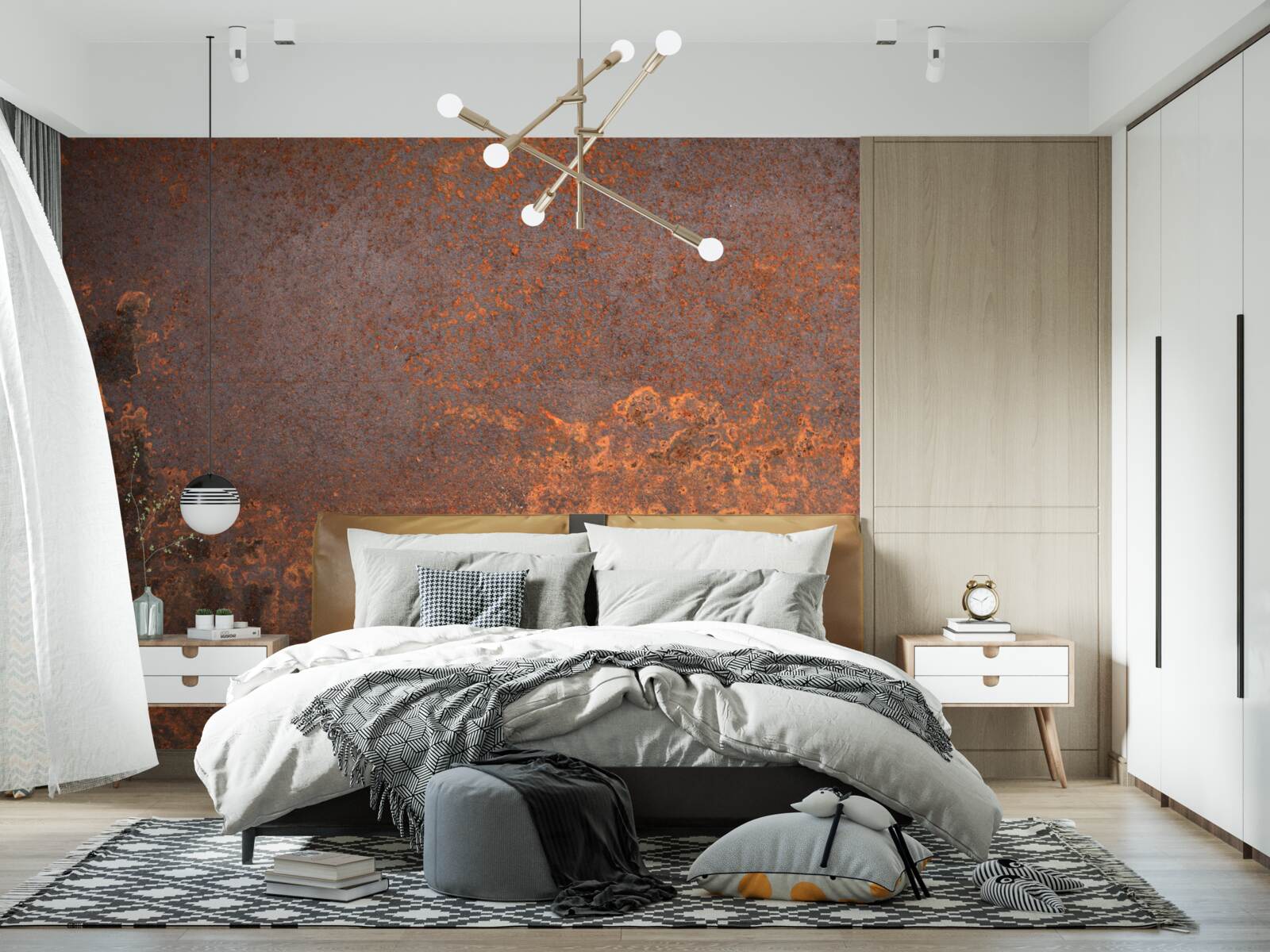 Фотошпалери окислена металева структура