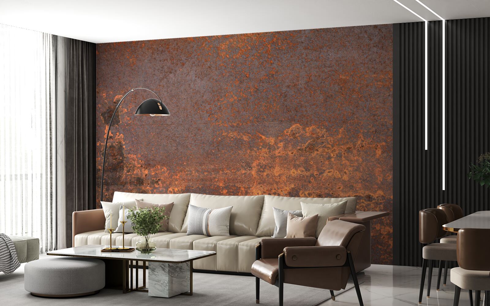 Фотошпалери окислена металева структура