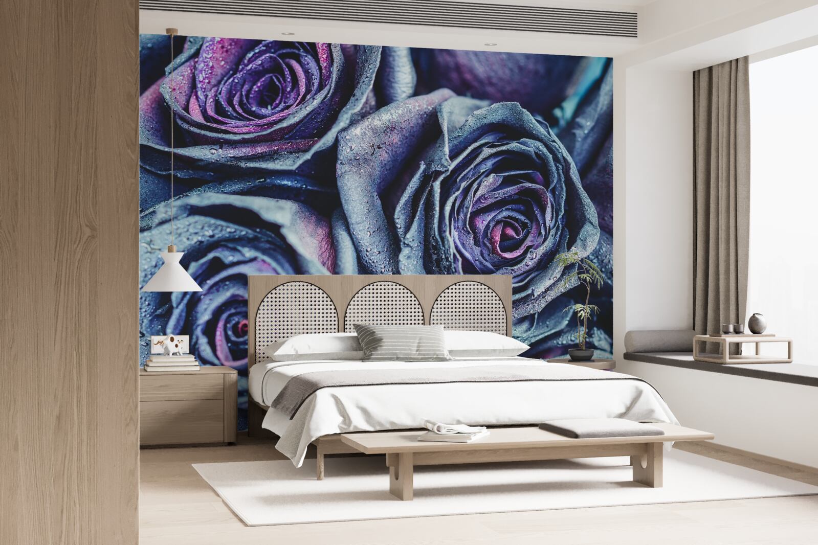 Фотошпалери букет білих і фіолетових троянд